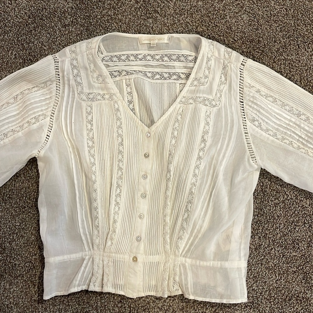 LoveShackFancy cream lace top
